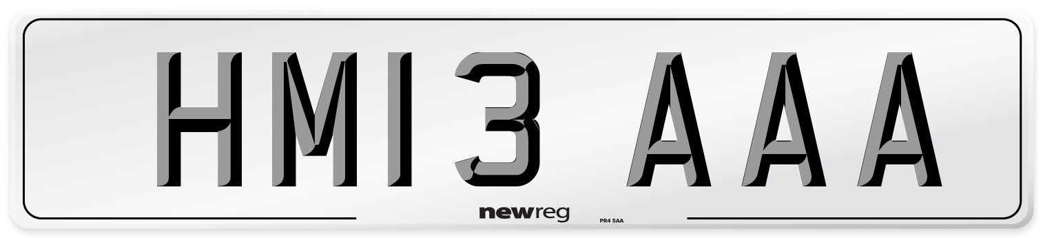 HM13 AAA Number Plate from New Reg